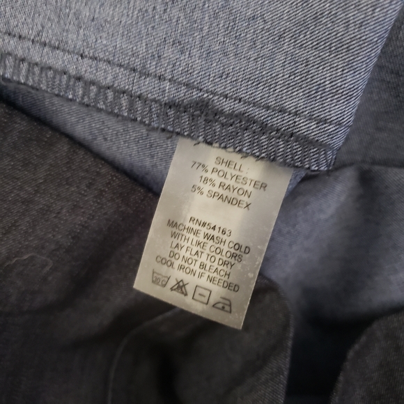 Calvin Klein Cap Sleeve Button Front Belted Dark Wash Denim Dress 10 Petite - Picture 12 of 12